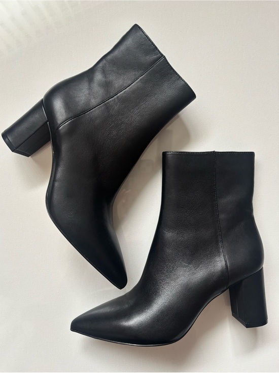 J. Crew Shoes - J. Crew Sadie Black Leather Pointed Heeled Ankle Boots- size 6 New Without Box